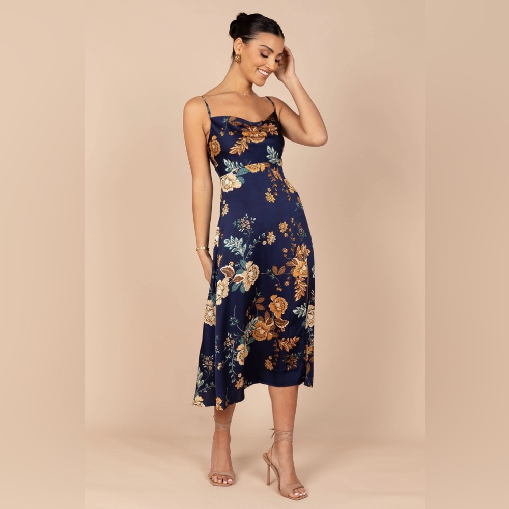 Petal & Pup Womens Alejandra Cowl Neck Midi Dress